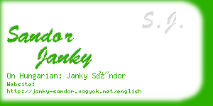 sandor janky business card